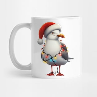 Seagull Wrapped In Christmas Lights Mug